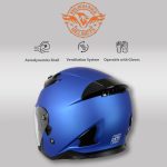 Milwaukee Helmets MPH9825DOT Shift Open Face 3/4 Blue Helmet Biker w/ Drop Down Visor - Image 7