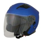 Milwaukee Helmets MPH9825DOT Shift Open Face 3/4 Blue Helmet Biker w/ Drop Down Visor - Image 8