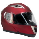 Milwaukee Helmets MPH9826DOT Ionized Flat Red Advanced Motorcycle Modular Helmet w/ Drop Down Visor - Image 9