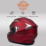 Milwaukee Helmets MPH9826DOT Ionized Flat Red Advanced Motorcycle Modular Helmet w/ Drop Down Visor - Image 6