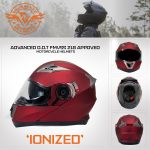 Milwaukee Helmets MPH9826DOT Ionized Flat Red Advanced Motorcycle Modular Helmet w/ Drop Down Visor - Image 7
