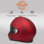Milwaukee Helmets MPH9827DOT Cypher Flat Red Advanced Motorcycle Modular Helmet w/ Drop Down Visor - Image 6