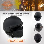 Milwaukee Helmets MPH9830DOT Rascal 3/4 Open Face Flat Black 2 in 1 Motorcycle Helmet Biker - Image 4