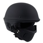 Milwaukee Helmets MPH9830DOT Rascal 3/4 Open Face Flat Black 2 in 1 Motorcycle Helmet Biker - Image 9