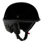 Milwaukee Helmets MPH9831DOT Rascal 3/4 Open Face Gloss Black 2 in 1 Motorcycle Helmet Biker - Image 7
