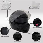Milwaukee Helmets MPH9835DOT Sweeper Flat Black Advanced Motorcycle Full Face Helmet Biker w/ Drop Down Visor - Image 2