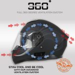Milwaukee Helmets MPH9835DOT Sweeper Flat Black Advanced Motorcycle Full Face Helmet Biker w/ Drop Down Visor - Image 4