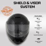 Milwaukee Helmets MPH9836DOT Sweeper Gloss Black DOT Approved Motorcycle Full Face Helmet Biker w/ Drop Down Visor - Image 7