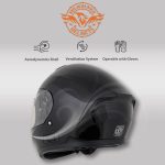Milwaukee Helmets MPH9836DOT Sweeper Gloss Black DOT Approved Motorcycle Full Face Helmet Biker w/ Drop Down Visor - Image 5