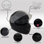 Milwaukee Helmets MPH9836DOT Sweeper Gloss Black DOT Approved Motorcycle Full Face Helmet Biker w/ Drop Down Visor - Image 2