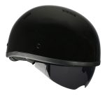 Milwaukee Performance Helmets MPH9851N Novelty Classic Glossy Black Half Helmet w/ Drop Down Visor - Image 5