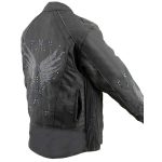Milwaukee Leather MPL1954 Women’s ‘Studded Wings’ Black Textile Moto Jacket - Image 7