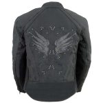 Milwaukee Leather MPL1954 Women’s ‘Studded Wings’ Black Textile Moto Jacket - Image 6