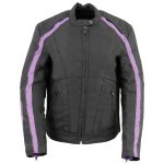 Milwaukee Leather MPL1954 Women’s ‘Studded Wings’ Black and Purple Textile Moto Jacket - Image 10