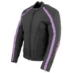 Milwaukee Leather MPL1954 Women’s ‘Studded Wings’ Black and Purple Textile Moto Jacket - Image 9