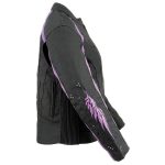 Milwaukee Leather SH1954 Women’s Black and Purple Textile Jacket with Stud and Wings Detailing - Image 5