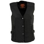 Milwaukee Leather SH1955 Ladies Black and Purple Textile Vest with Wing Embroidery - Image 5