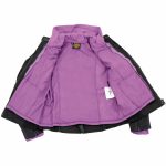 Milwaukee Leather MPL1967 Women’s 3/4 Hooded Black and Purple Textile Jacket with Reflective Tribal Detail - Image 6