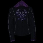 Milwaukee Leather MPL1967 Women’s 3/4 Hooded Black and Purple Textile Jacket with Reflective Tribal Detail - Image 5