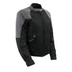 Milwaukee Leather Women’s Be Cool Black/Grey Textile Motorcycle Jacket w/ CE Armor – MPL22700