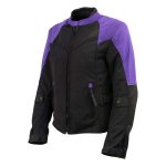 Milwaukee Leather Women’s Be Cool Black/Purple Textile Motorcycle Jacket w/ CE Armor – MPL22701 - Image 6