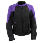 Milwaukee Leather Women’s Be Cool Black/Purple Textile Motorcycle Jacket w/ CE Armor – MPL22701 - Image 9