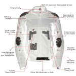 Milwaukee Leather Women’s Cool Racer Black Textile Motorcycle Jacket w/ CE Armor – MPL22704 - Image 4