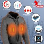 NexGen NXL2713SET Ladies ‘Fiery’ Heated Grey Hoodie (Rechargeable Battery Pack Included) - Image 2