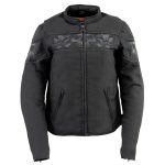 Milwaukee Leather MPL2730 Women’s Black Crossover Textile Scooter Jacket with Reflective Skulls - Image 7