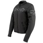 Milwaukee Leather MPL2730 Women’s Black Crossover Textile Scooter Jacket with Reflective Skulls - Image 8