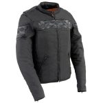 Milwaukee Leather MPL2730 Women’s Black Crossover Textile Scooter Jacket with Reflective Skulls