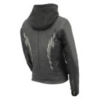 Milwaukee Leather MPL2745 Women’s Black Zipper Front Jacket with Full Sleeve Removable Hoodie - Image 5