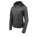 Milwaukee Leather MPL2746 Women’s Lightweight Hoodie Textile Scuba Jacket with Purple Wings - Image 5