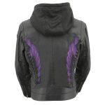 Milwaukee Leather MPL2746 Women’s Lightweight Hoodie Textile Scuba Jacket with Purple Wings - Image 4