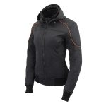 Milwaukee Leather MPL2764 Women’s Black Soft Shell Armored Motorcycle Racing Style Jacket with Hoodie - Image 13