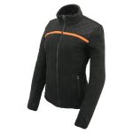 Milwaukee Leather MPL2783 Women’s Black Micro Fleece Zipper Front Jacket with Orange Stripe - Image 7