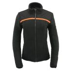 Milwaukee Leather MPL2783 Women’s Black Micro Fleece Zipper Front Jacket with Orange Stripe - Image 2