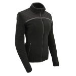 Milwaukee Leather MPL2784 Women’s Black Micro Fleece Jacket with Reflective Stripes