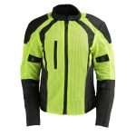 Milwaukee Leather MPL2793 High Vis Green with Black Armored Textile Motorcycle Jacket for Women – All Season Mesh Jacket - Image 4