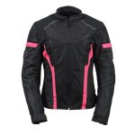 Milwaukee Leather MPL2794 Black and Pink Mesh/Textile Armored Motorcycle Racer Jacket for Women – All Season Jackets - Image 7