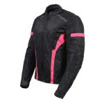 Milwaukee Leather MPL2794 Black and Pink Mesh/Textile Armored Motorcycle Racer Jacket for Women – All Season Jackets - Image 8