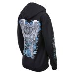 Milwaukee Leather MPLH228001 Women’s ‘Angel Roses’ Zip Up Hooded Black Sweat Shirt - Image 5