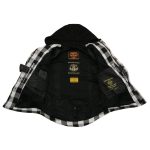 Milwaukee Leather Men’s Othello Black & White Plaid Hooded Riding Shirt w/ CE Armor & Aramid Fiber Panels – MPM1629 - Image 13