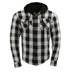 Milwaukee Leather Men’s Othello Black & White Plaid Hooded Riding Shirt w/ CE Armor & Aramid Fiber Panels – MPM1629 - Image 16