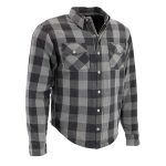 Milwaukee Leather MPM1630 Men’s Plaid Flannel Biker Shirt w/ CE Armor – Reinforced w/ Aramid Fibers
