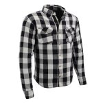 Milwaukee Leather MPM1633 Men’s Plaid Flannel Biker Shirt with CE Approved Armor – Reinforced w/ Aramid Fiber