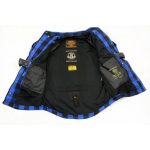 Milwaukee Leather Men’s Plaid Flannel Blue Biker Shirt with CE Approved Armor Reinforced w/Aramid Fiber MPM1634 - Image 12