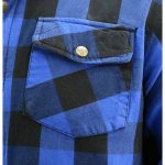 Milwaukee Leather Men’s Plaid Flannel Blue Biker Shirt with CE Approved Armor Reinforced w/Aramid Fiber MPM1634 - Image 14