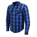 Milwaukee Leather Men’s Plaid Flannel Blue Biker Shirt with CE Approved Armor Reinforced w/Aramid Fiber MPM1634 - Image 15