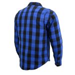 Milwaukee Leather Men’s Plaid Flannel Blue Biker Shirt with CE Approved Armor Reinforced w/Aramid Fiber MPM1634 - Image 16